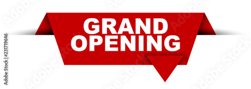 red vector banner grand opening