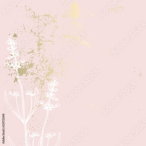 Trendy Pink gold floral lavender pastel vintage textures © Anna Sokol