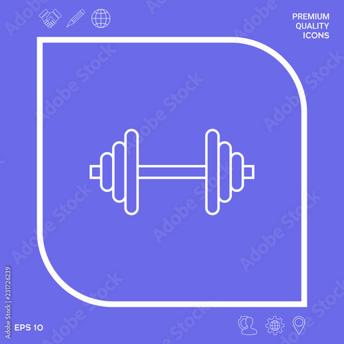 Barbell line icon. Graphic elements for your design