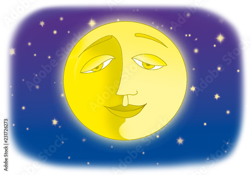 yellow round moon on the night sky