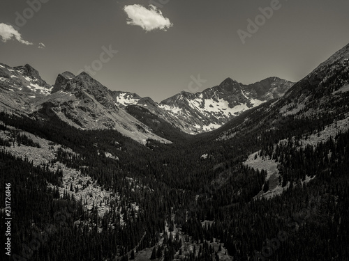 Drone photo of the Colorado Rocky Mountains