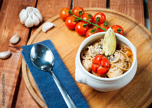 Pho Bo - chicken noodle soup, Thai food