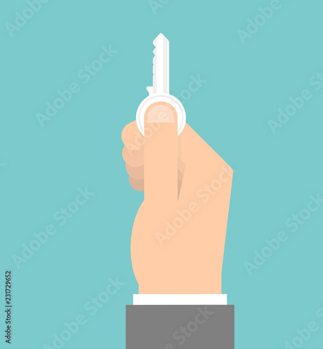 Hand holding a key