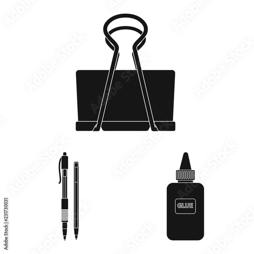 Vector illustration of office and supply sign. Collection of office and school stock vector illustration.