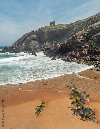 Beach of Ubiarco in northern Spain photo