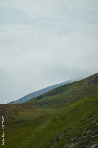 Mountain valley at daytime. Natural summer landscape.Colorful summer landscape in the Carpathian mountains.