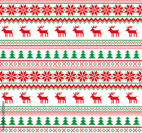 New Year's Christmas pattern pixel vector illustration