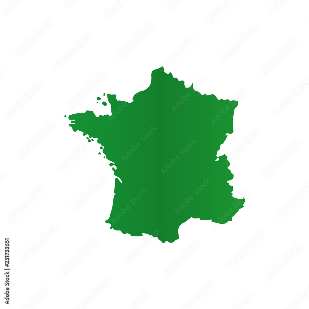 map of France. Green color
