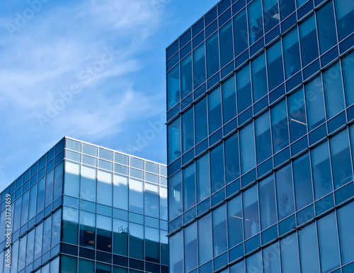 Glass windows of a building