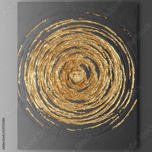 3D wall art, gold leaf abstract painting