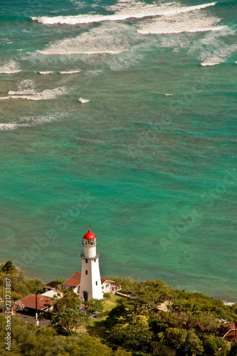 Lighthouse viewed from Diamond Head in Honolulu Hawaii