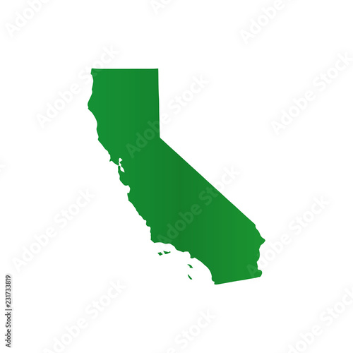 map of California. Green color