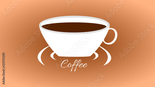 Cup of coffee on a brown background