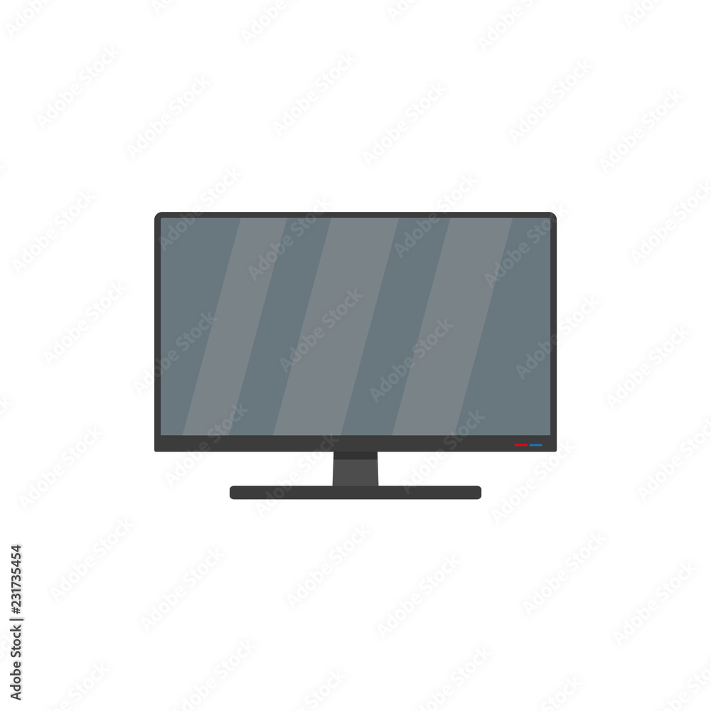 Computer monitor icon. Office working equipment. Empty monitor screen sign. Vector illustration Computer monitor icon. Office working equipment. Empty monitor screen sign. Vector illustration
