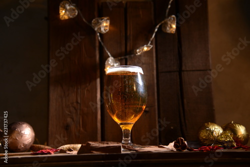 Christmas beer glass bar holiday