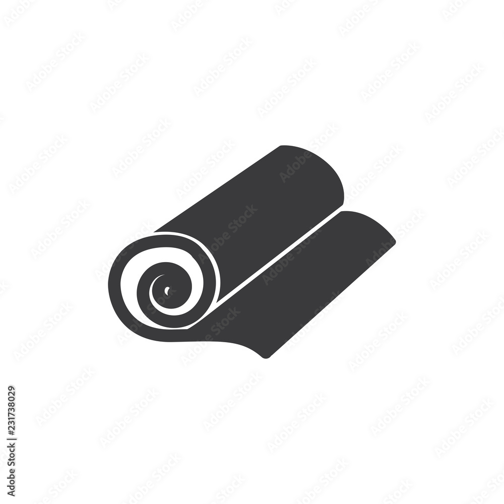 Roll mat vector icon Roll mat vector icon