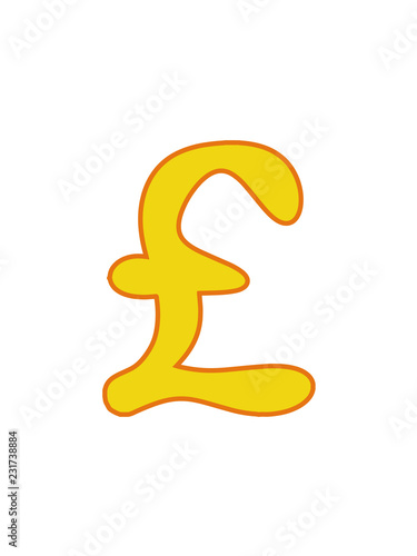 A sketch of the pound sterling. vector illustration