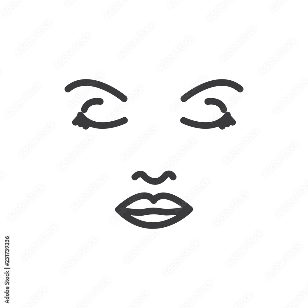 Face woman vector icon Face woman vector icon