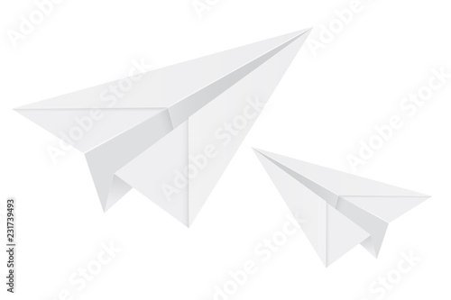 White paper airplanes