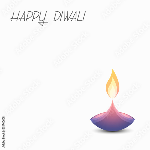 A beautiful card with line art decorated floral diya background of indian festival for diwali celebration.
