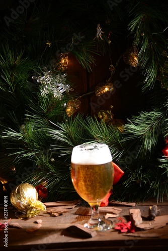 Christmas beer glass bar holiday