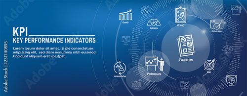 KPI - Key Performance Indicators Web Header Banner and Icon set