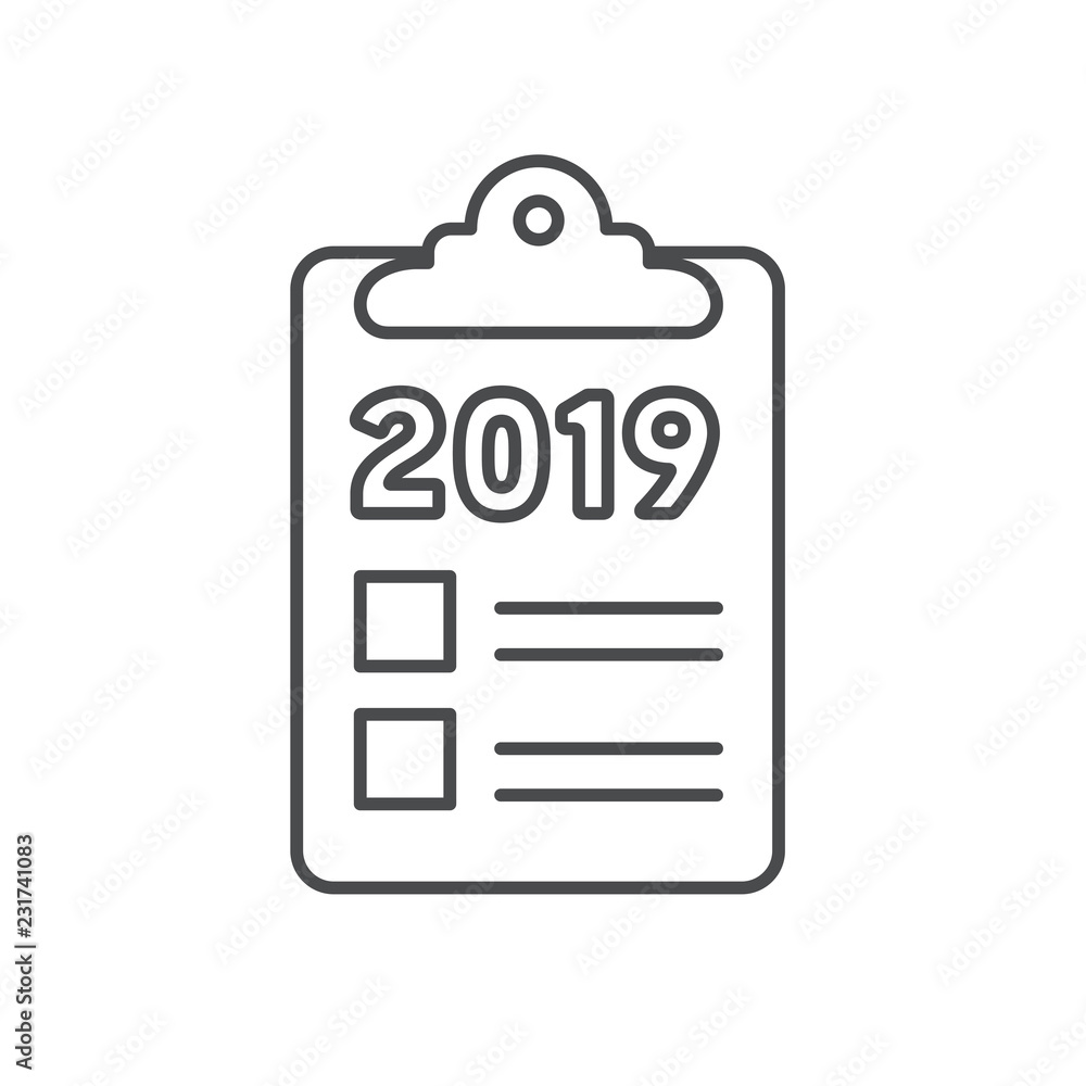 2019 Goals Vector graphic with the year 2019 and artistically styled images 2019 Goals Vector graphic with the year 2019 and artistically styled images