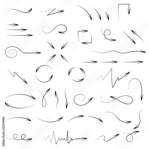 Arrows. Hand written filigree set