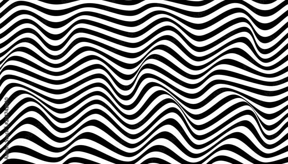 Black and White Background. Pattern With Optical Illusion.