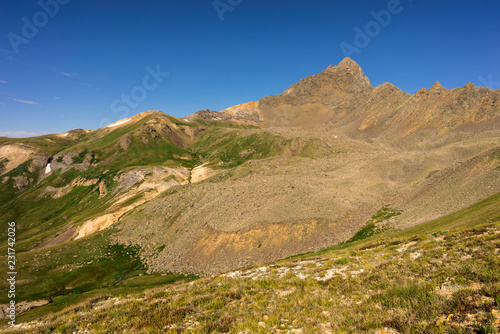 Obraz na płótnie Breathtaking view of Wetterhorn Peak and the lush alpine meadows. Colorado Rocky Mountains w salonie