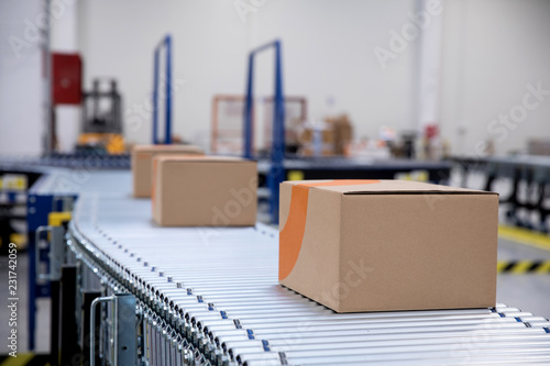 Obraz na płótnie Delivery of parcels, packaging services and transport packages
w salonie