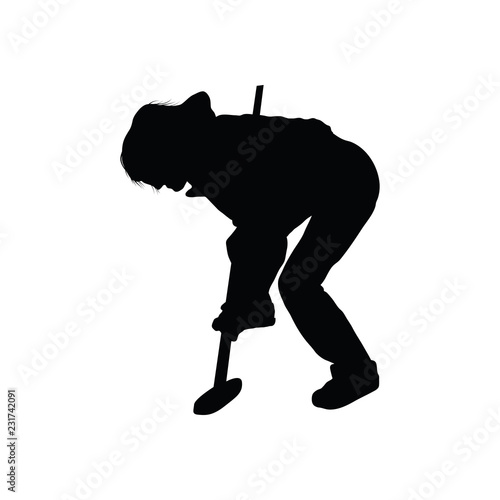 Curling silhouette