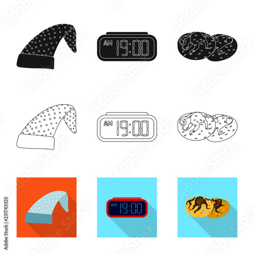 Isolated object of dreams and night sign. Collection of dreams and bedroom stock symbol for web.
