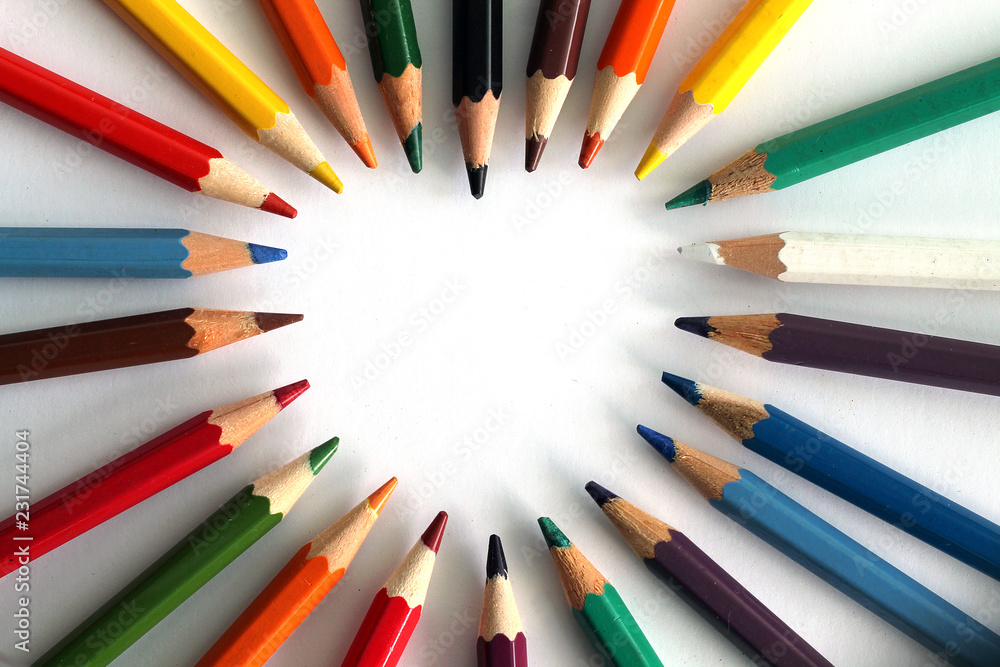 Set of color pencils. Set of color pencils.