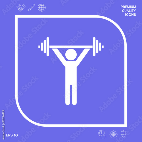 Weightlifting, dumbbell training icon. Graphic elements for your design