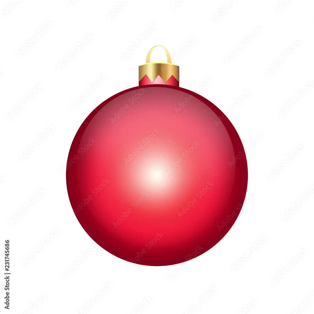 Red Christmas ball isolated on white background Red Christmas ball isolated on white background