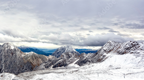 The view from top of Zugspitze, Germany © gusenych