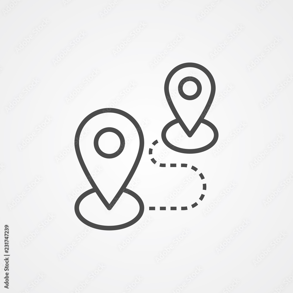 Map pin flat design style modern icon, pointer minimal vector symbol, marker sign Map pin flat design style modern icon, pointer minimal vector symbol, marker sign