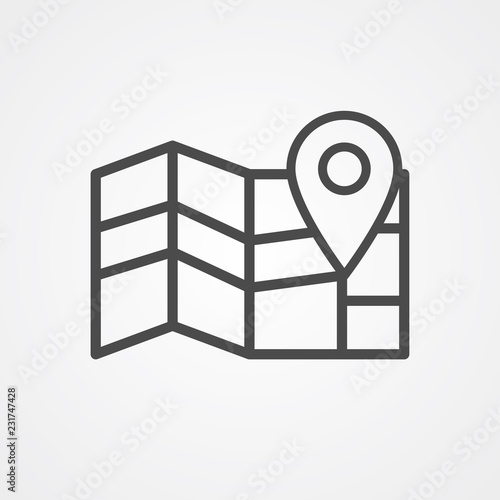 Map vector icon sign symbol