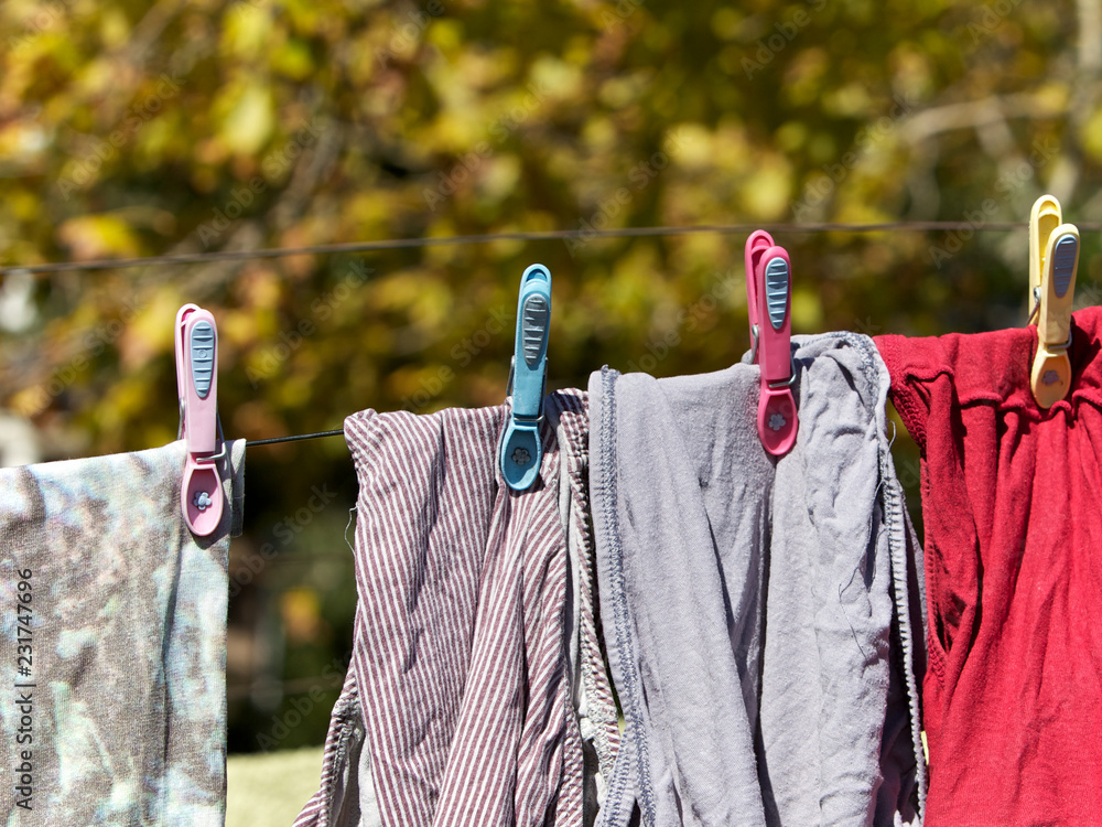 Cloths on washing line