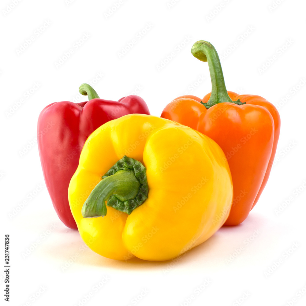 one sweet bell pepper isolated on white background cutout one sweet bell pepper isolated on white background cutout