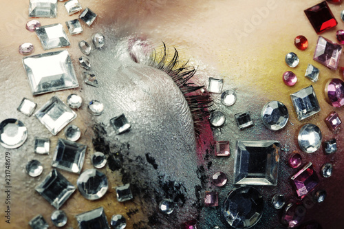 Closeup of woman with artistic make-up