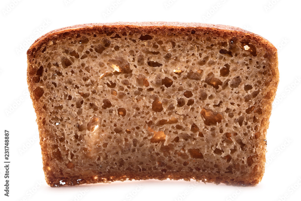 Whole Spelt Bread slice isolated on white background Whole Spelt Bread slice isolated on white background