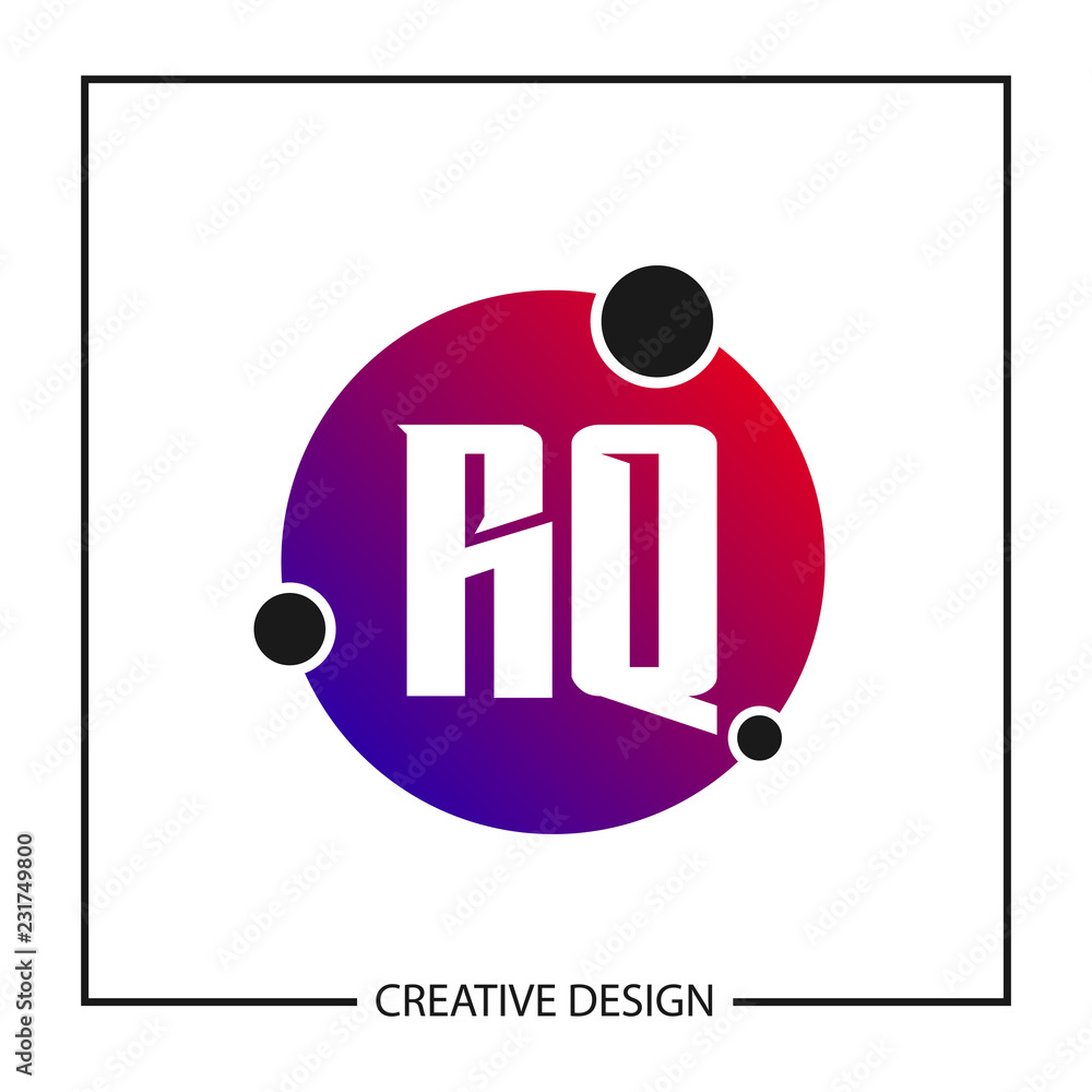 Initial Letter RQ Logo Template Design Vector Illustration