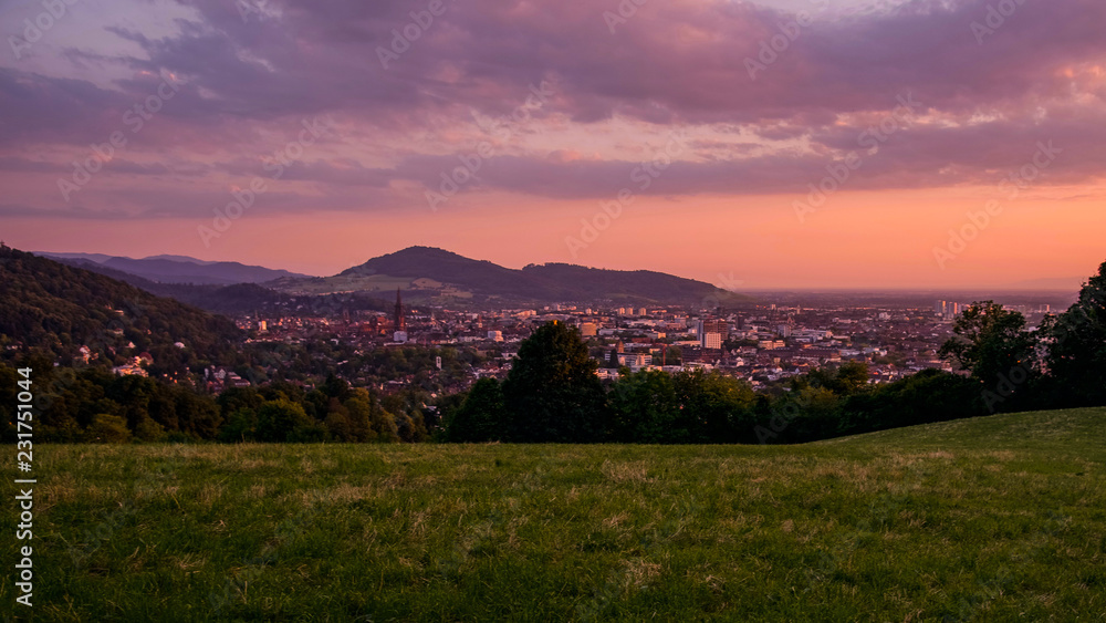sunset over Freiburg