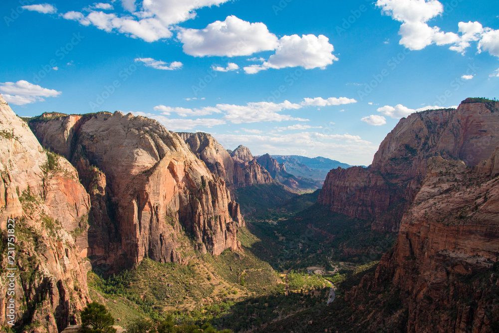 Beautiful view from Angels Landing in Zion National Park, Utah