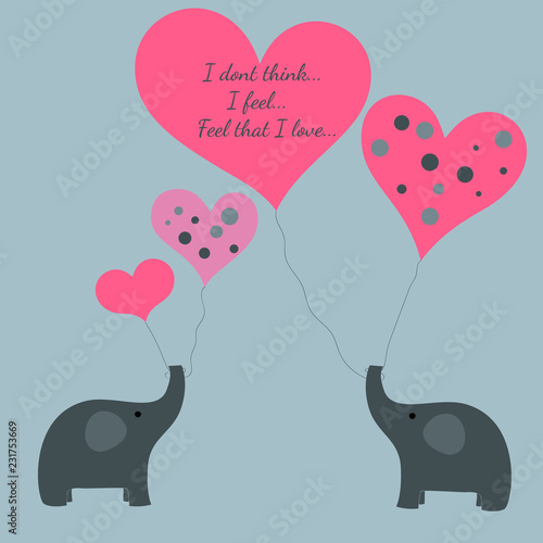 love elephant message vector icon isolated vector