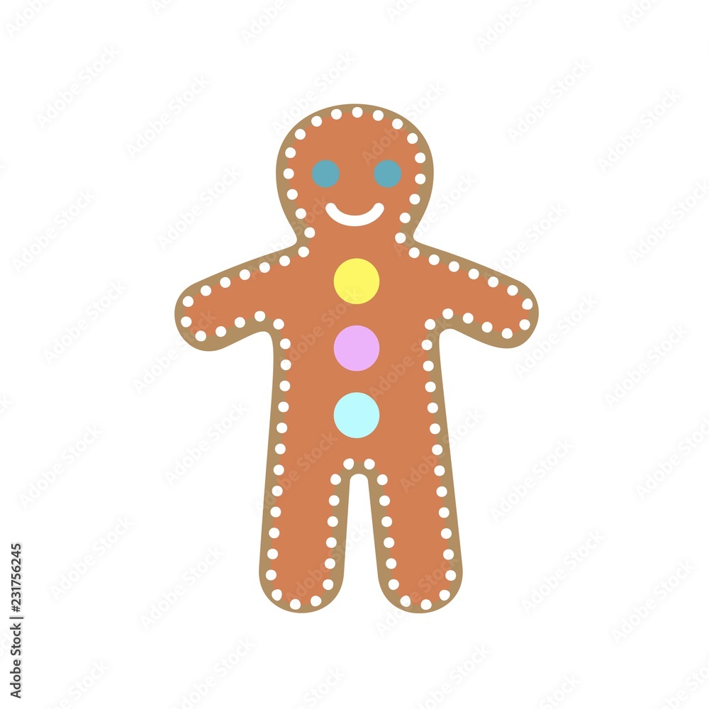 Gingerbread man icon. Flat illustration of gingerbread man vector icon for web design Gingerbread man icon. Flat illustration of gingerbread man vector icon for web design
