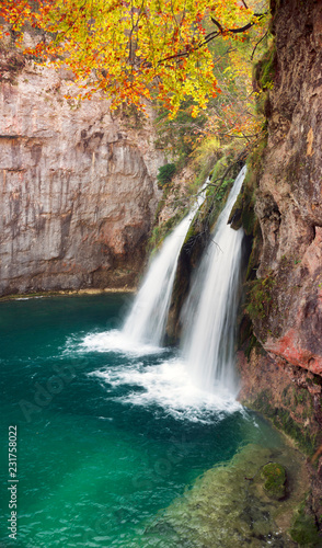 Plitvice waterfalls in the fall
