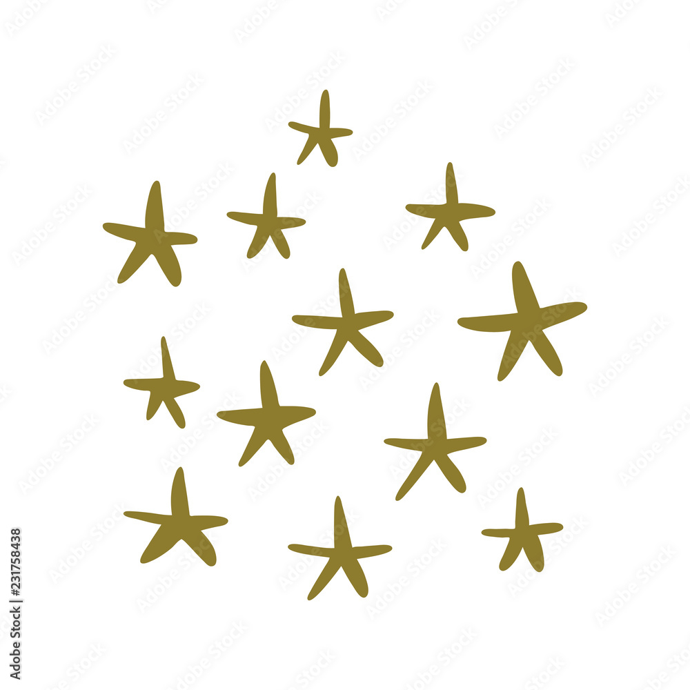 Obraz premium Hand drawn doodle stars, vector collection